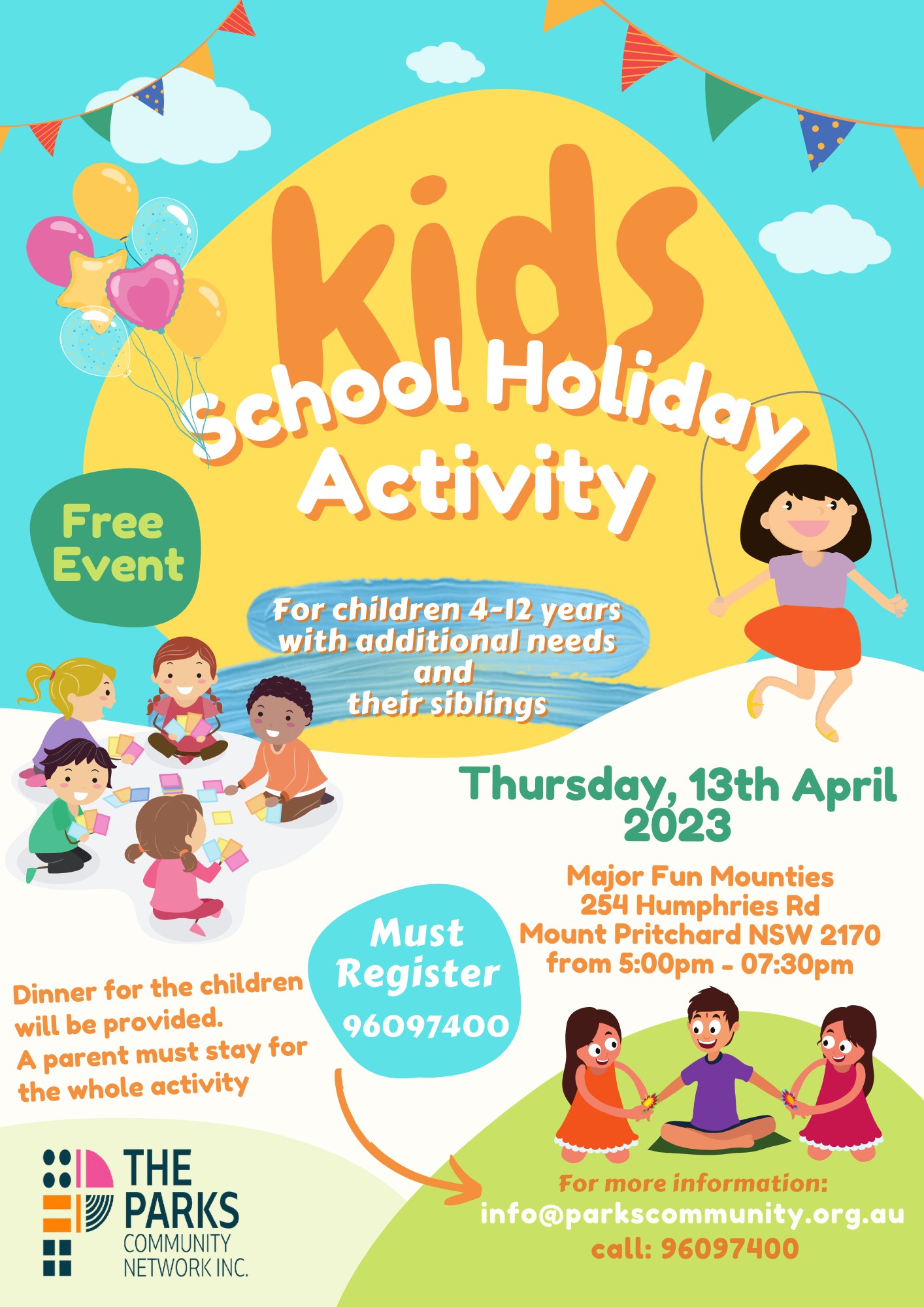 Parks School Holiday Activity Inclusive April 2023